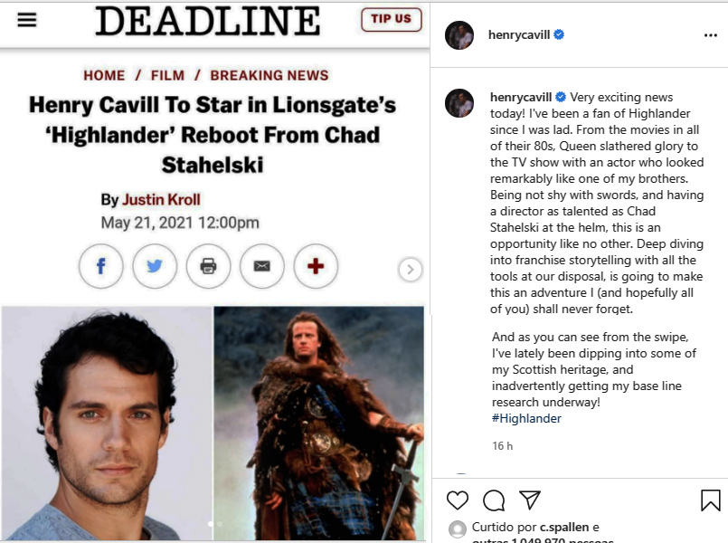 Highlander - O Guerreiro Imortal (Russel Crowe, Henry Cavill)